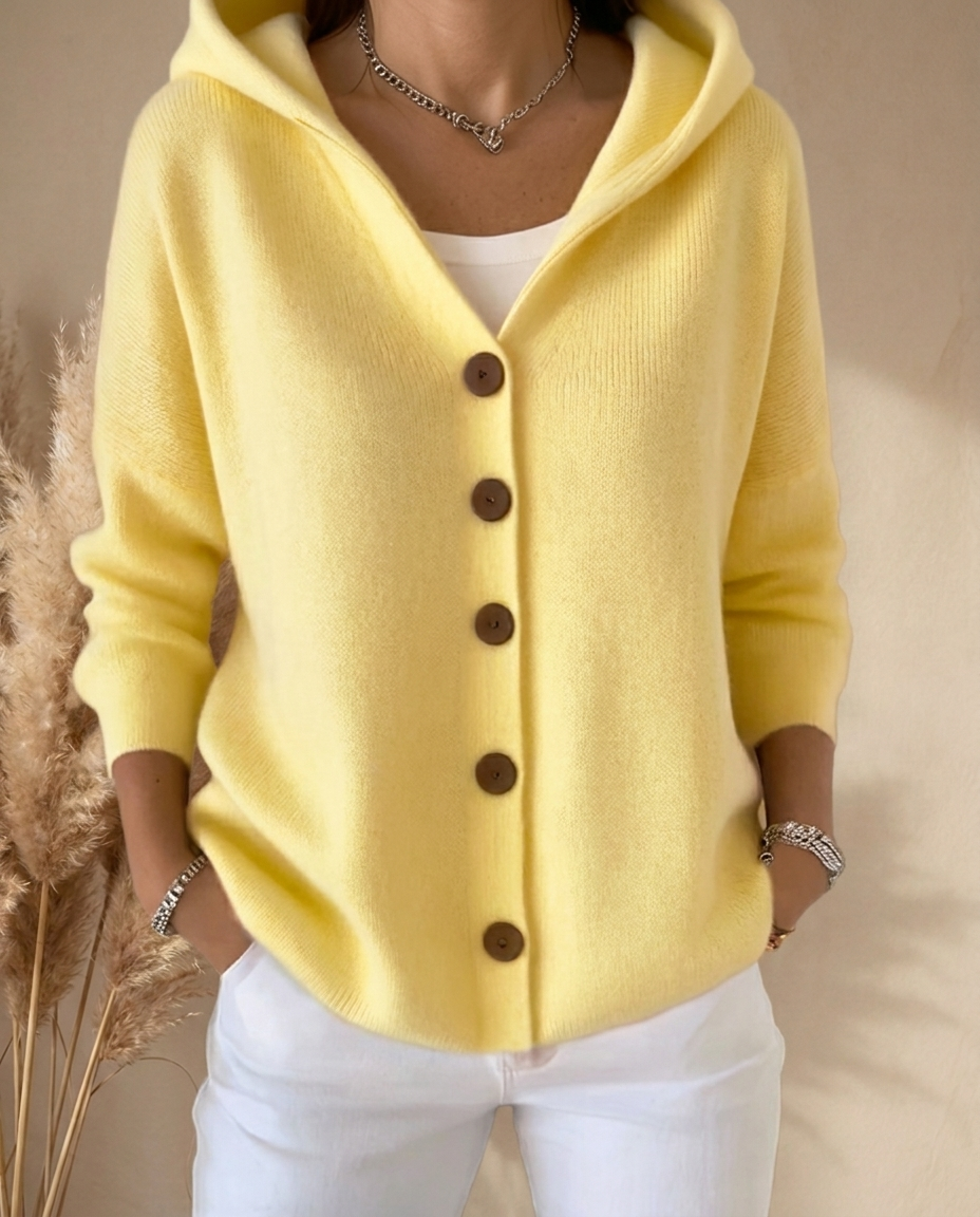 Darienne™ | Hooded Button-Up Knit Cardigan