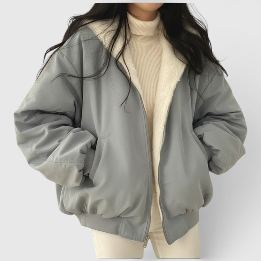 Amelia | Women's Casual Bomber Jacket Cozy Lightweight Everyday Jacket