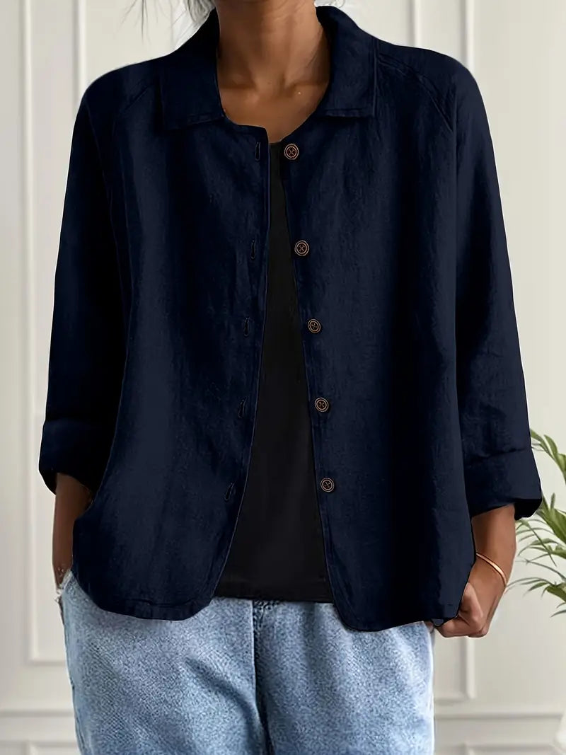Ella | Women Casual Button Front Lightweight Jacket