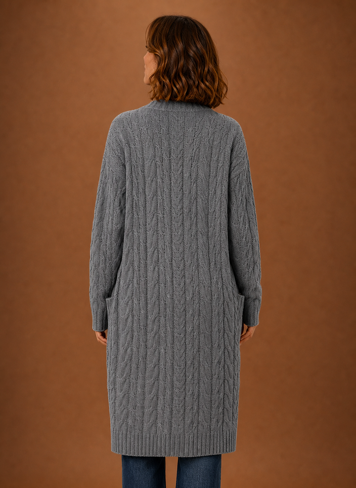 Cable Knit Cardigan for Women - Hooded Long | Areleon