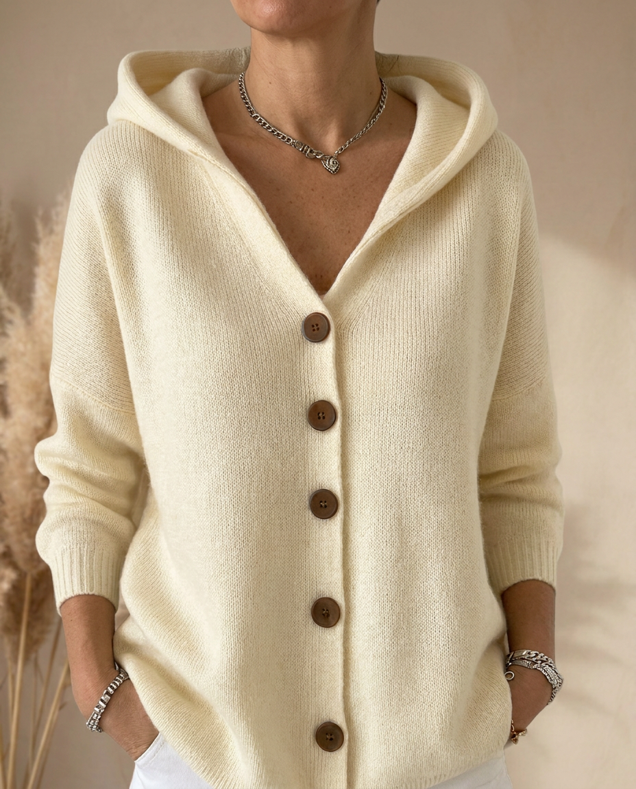 Darienne™ | Hooded Button-Up Knit Cardigan