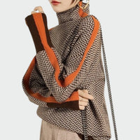 Olivia – Herringbone Luxe Turtleneck