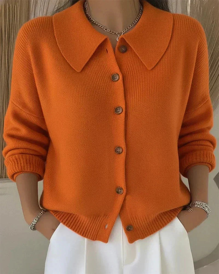 Amara™ | Classic Collared Knit Cardigan