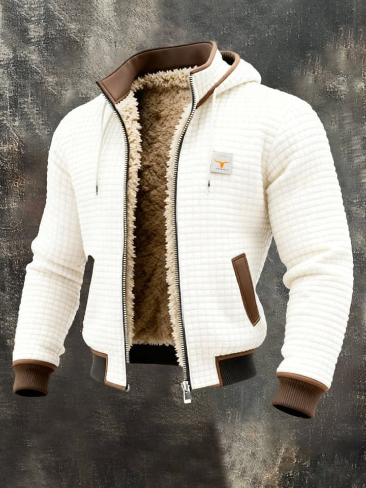 James | Mens Quilted Jacket Fleece-Lined Hooded Zip-Up Thermal Coat