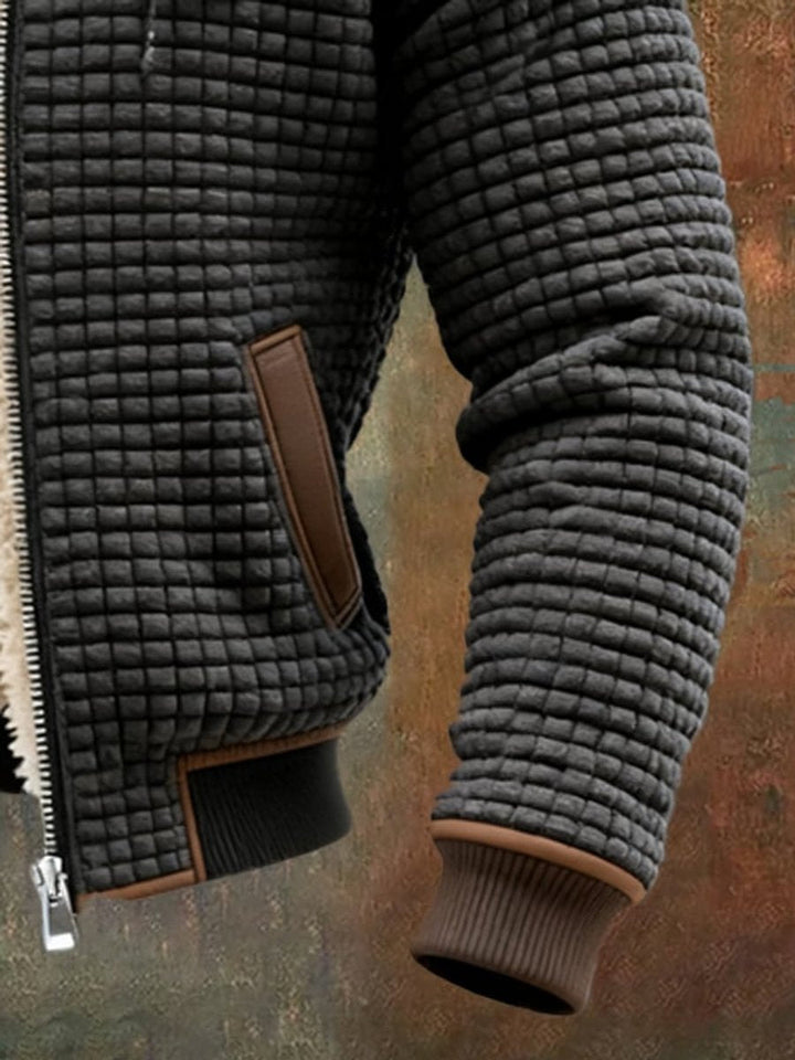 James | Mens Quilted Jacket Fleece-Lined Hooded Zip-Up Thermal Coat