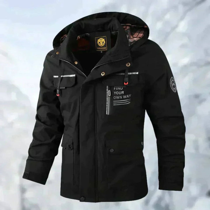 Harry | Mens Quilted Jacket Hooded Waterproof Windproof Outdoor Coat