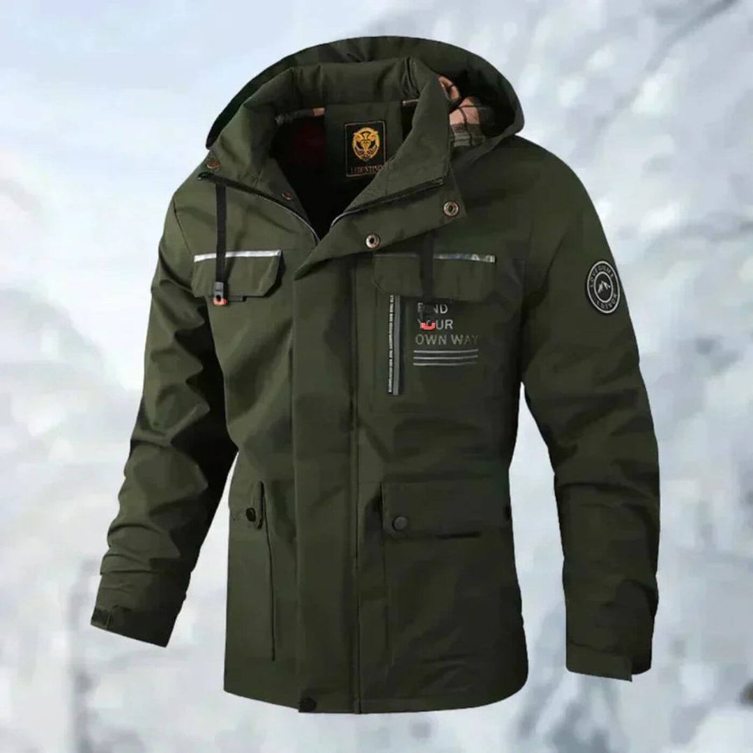 Harry | Mens Quilted Jacket Hooded Waterproof Windproof Outdoor Coat