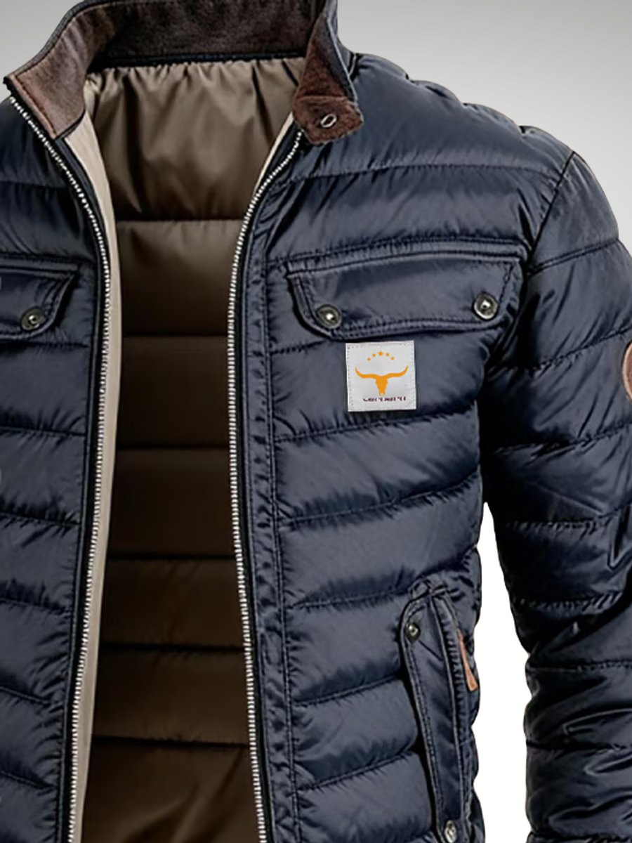 Harry | Mens Quilted Jacket Padded Puffer Stand Collar Winter Coat