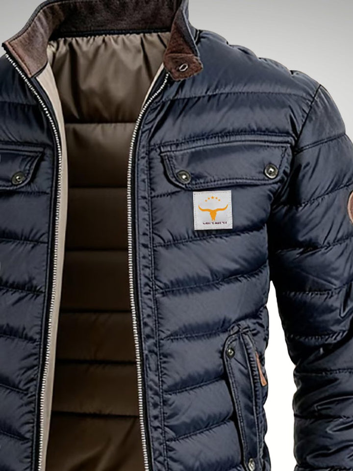 Harry | Mens Quilted Jacket Padded Puffer Stand Collar Winter Coat