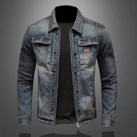 Noah | Men's Retro Vintage Washed Denim Jacket Zip-Up Outerwear