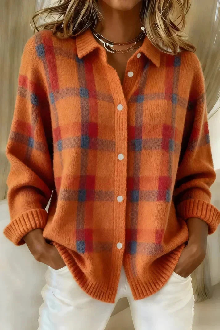 Haley™ | Cozy Plaid Knit Cardigan