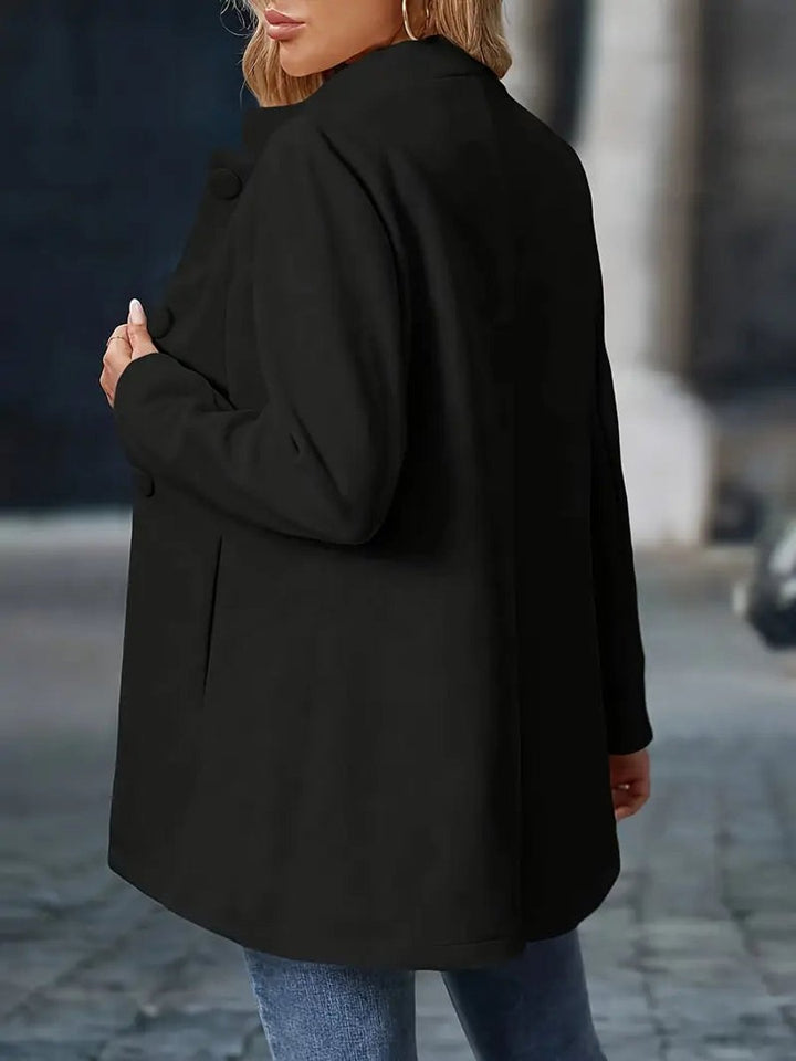 Sienna | Women Coat Stand Collar Button-Front Longline Blazer Jacket
