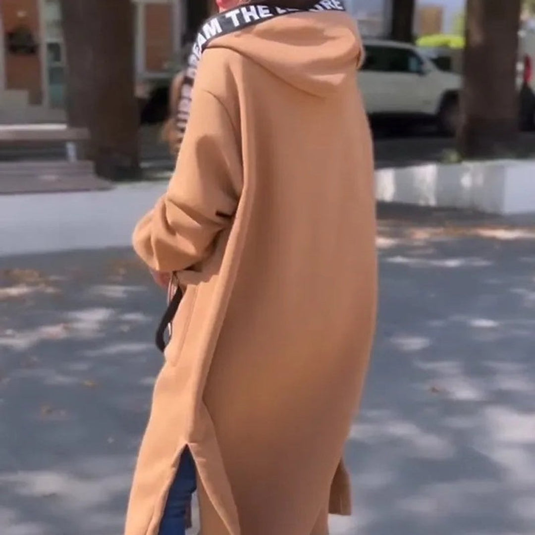 Isla | Women Oversized Hooded Long Coat Zip-Up Fleece Outerwear
