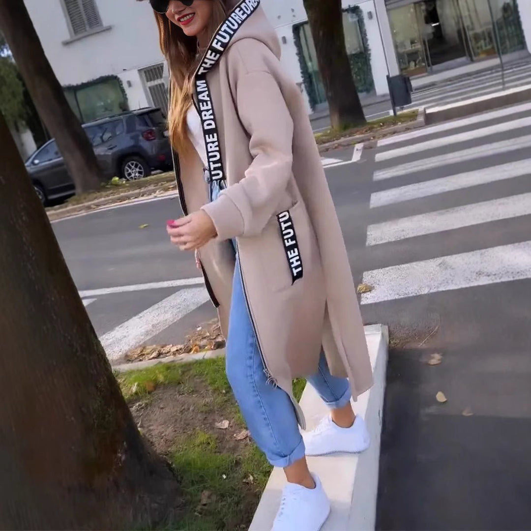 Isla | Women Oversized Hooded Long Coat Zip-Up Fleece Outerwear