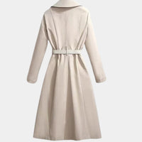 Emily | Women's Belted Midi Trench Coat Relaxed Fit Long Sleeve