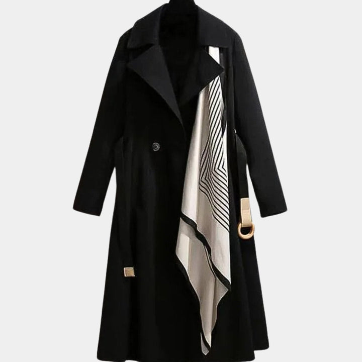 Emily | Women's Belted Midi Trench Coat Relaxed Fit Long Sleeve