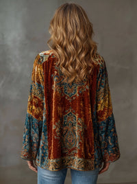 Florence | Women's Boho Vintage Loose-Fit Quilted Jacket Kimono Cardigan