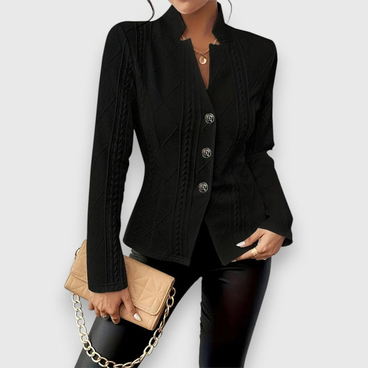 Ivy | Women's Cable-Knit Mock-Neck Long-Sleeve Fitted Jumper
