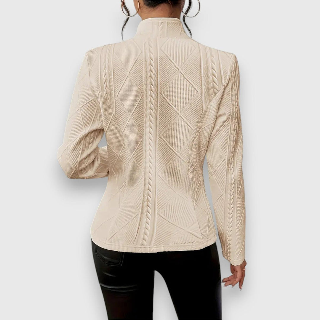 Ivy | Women's Cable-Knit Mock-Neck Long-Sleeve Fitted Jumper