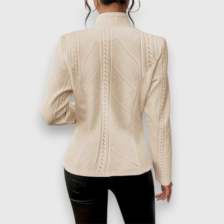 Ivy | Women's Cable-Knit Mock-Neck Long-Sleeve Fitted Jumper