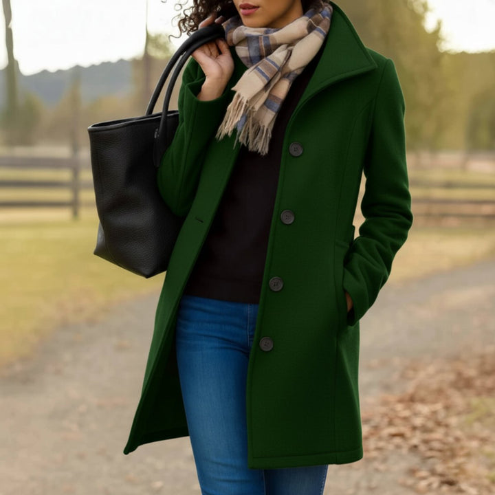 Phoebe | Women's Classic Mid-Length Button-Up Coat
