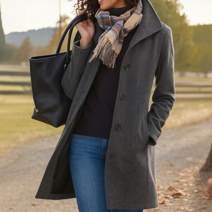Phoebe | Women's Classic Mid-Length Button-Up Coat
