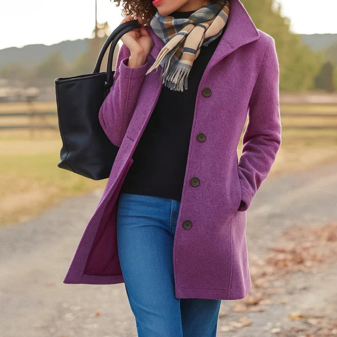 Phoebe | Women's Classic Mid-Length Button-Up Coat