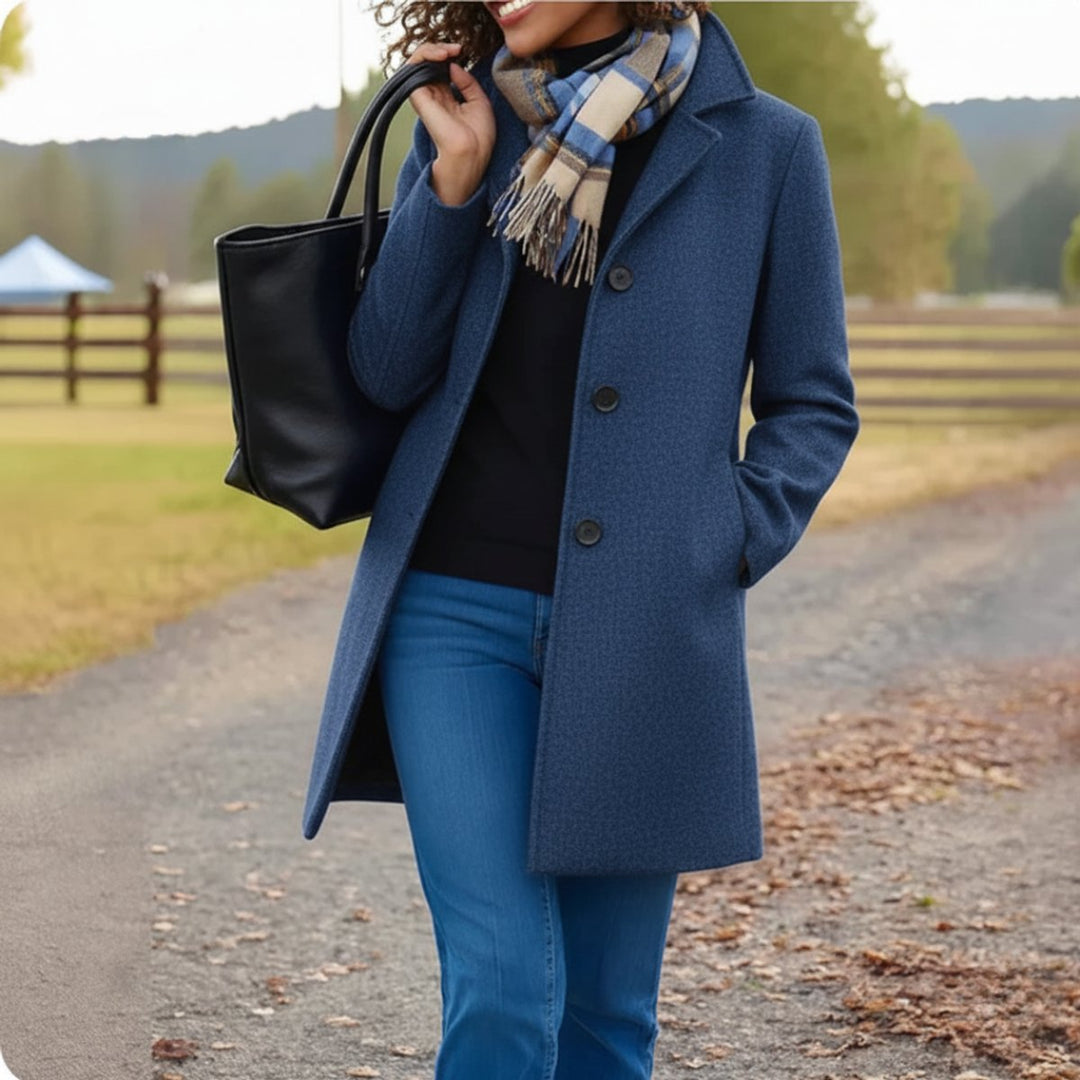 Phoebe | Women's Classic Mid-Length Button-Up Coat
