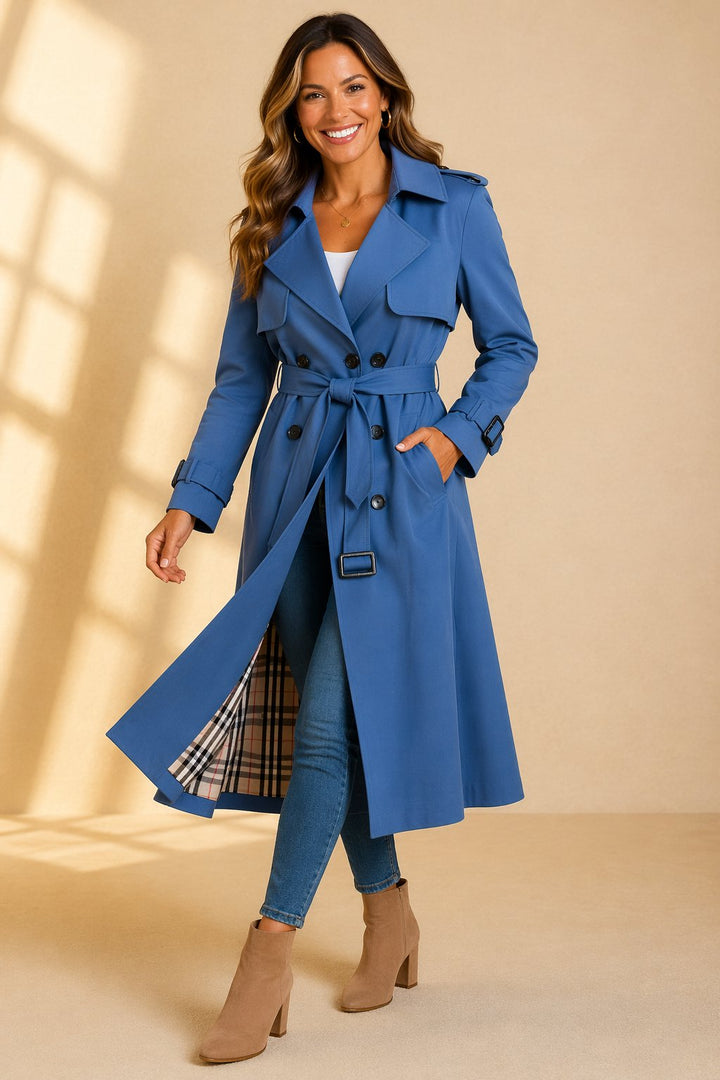 Emily | Women's Double-Breasted Belted Long Trench Coat