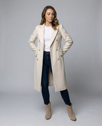 Sienna | Women's Double-Breasted Long-Line Polyester Coat