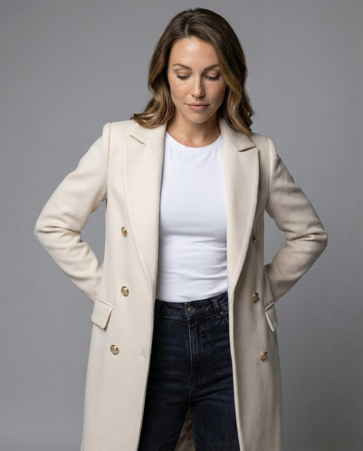 Sienna | Women's Double-Breasted Long-Line Polyester Coat