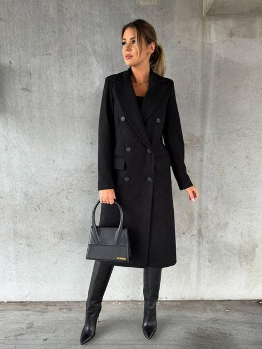 Sienna | Women's Double-Breasted Long-Line Polyester Coat