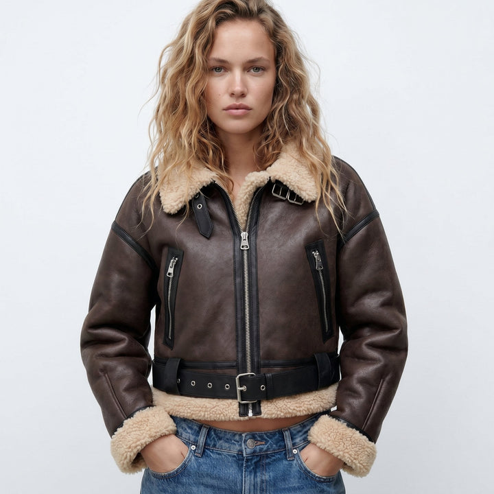 Mia | Women's Double-Sided Shearling Bomber Jacket