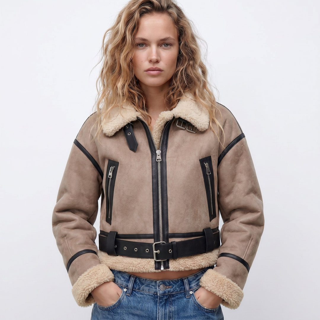 Mia | Women's Double-Sided Shearling Bomber Jacket