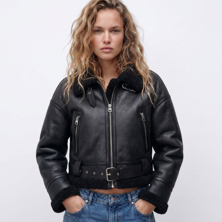 Mia | Women's Double-Sided Shearling Bomber Jacket