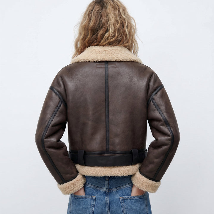 Mia | Women's Double-Sided Shearling Bomber Jacket