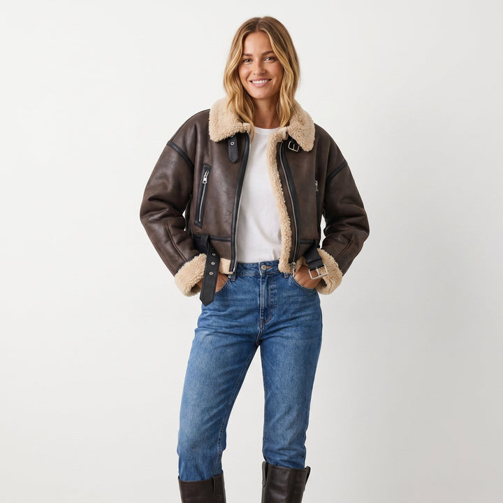 Mia | Women's Double-Sided Shearling Bomber Jacket