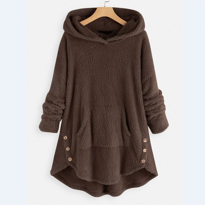 Olivia | Women's Fleece Hooded Zip-Up Sweater Plush Cat Pocket Jumper