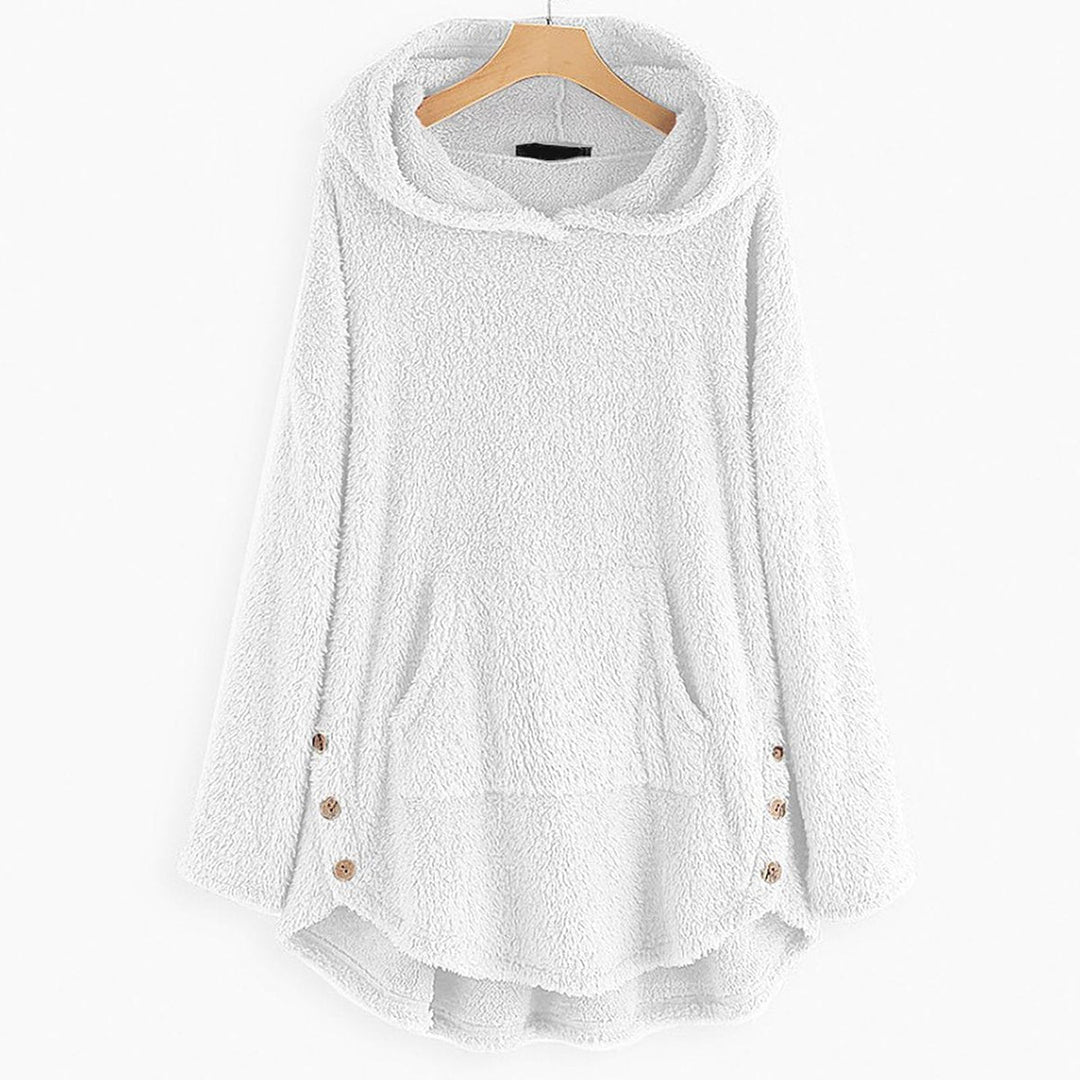 Olivia | Women's Fleece Hooded Zip-Up Sweater Plush Cat Pocket Jumper