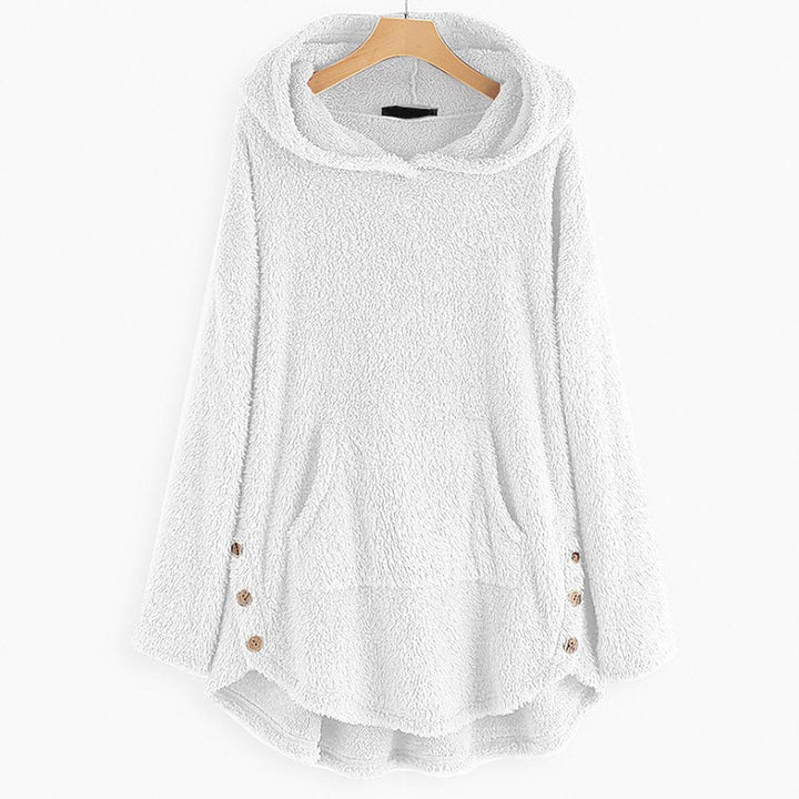 Olivia | Women's Fleece Hooded Zip-Up Sweater Plush Cat Pocket Jumper