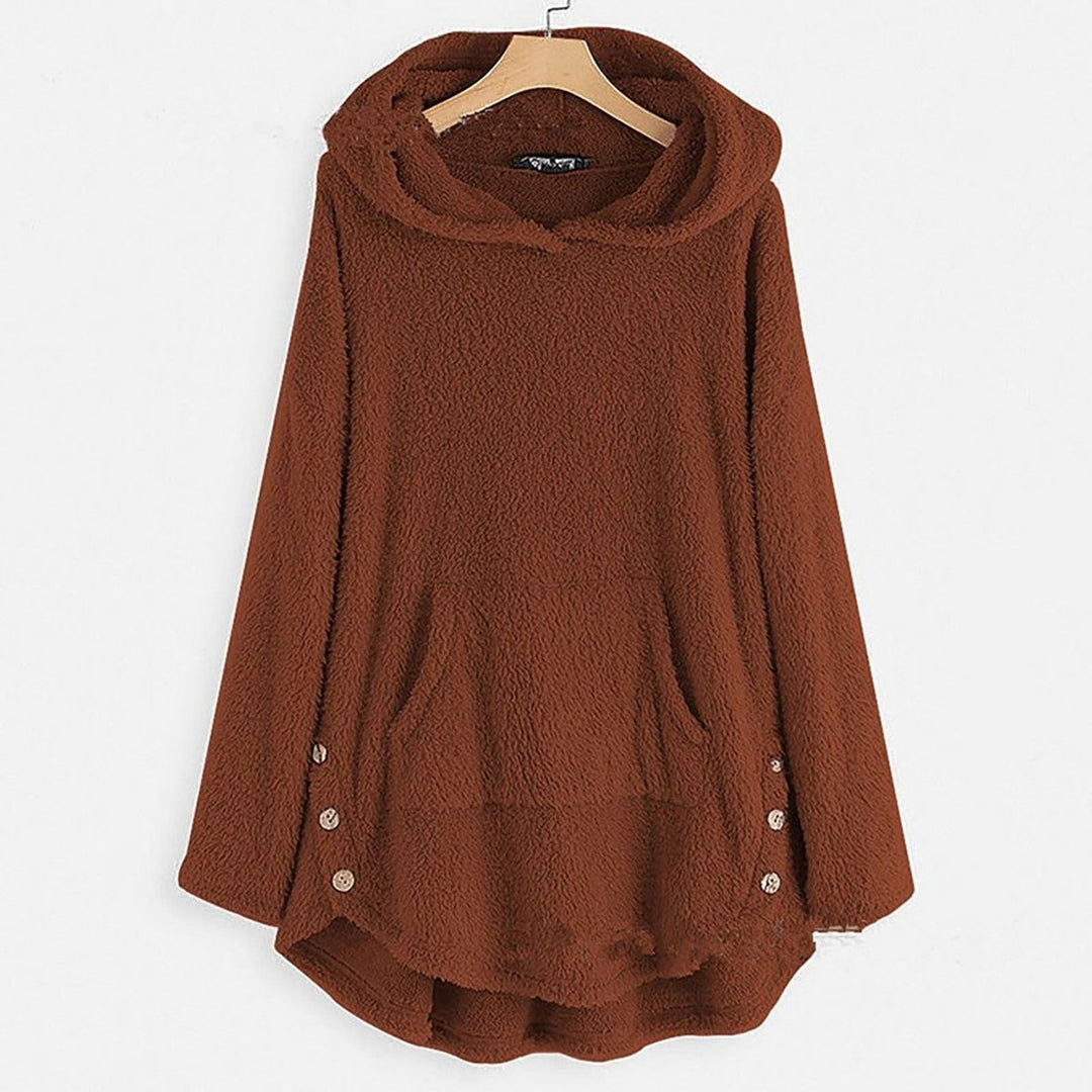 Olivia | Women's Fleece Hooded Zip-Up Sweater Plush Cat Pocket Jumper