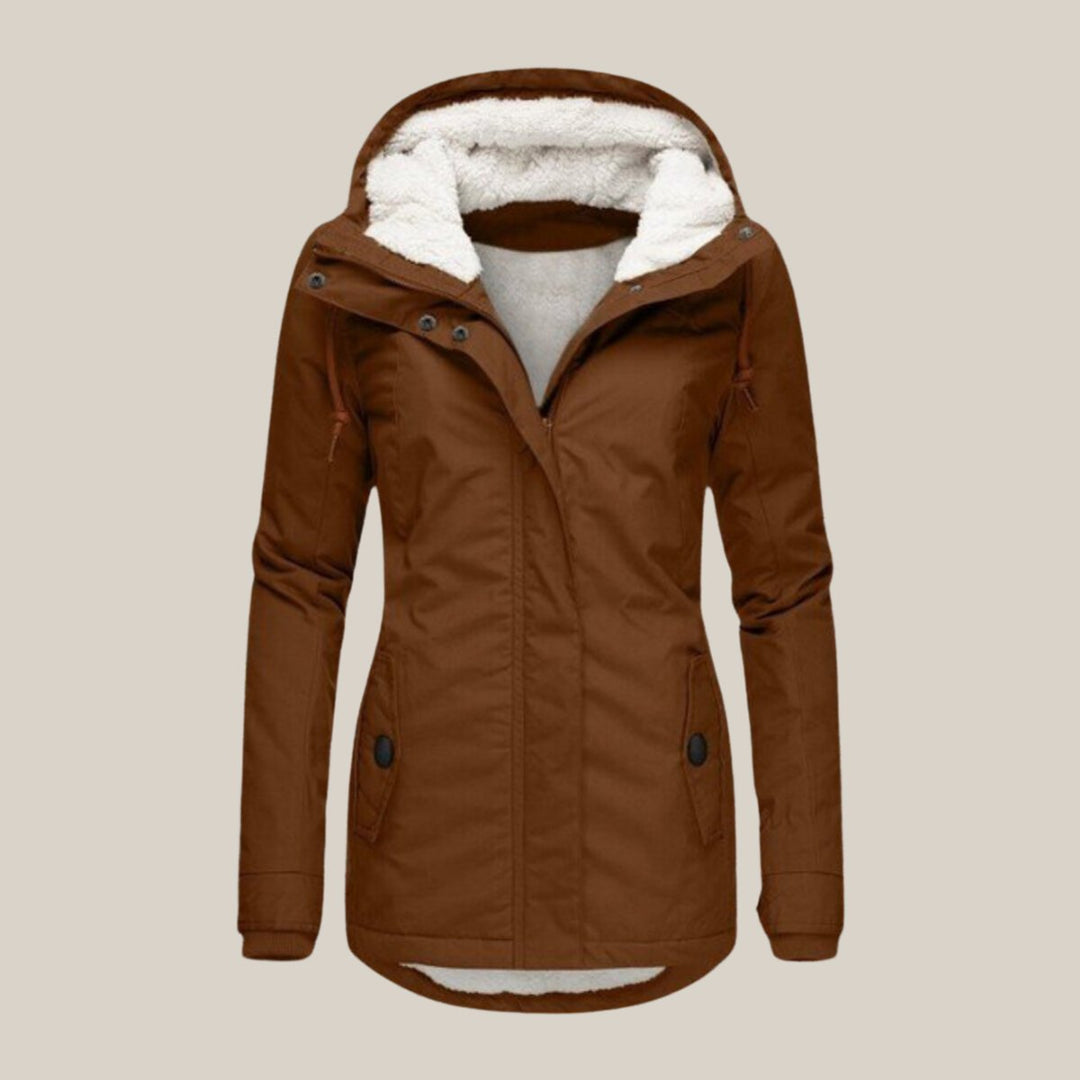 Emily | Women's Fleece-Lined Hooded Quilted Jacket Windproof Winter Coat