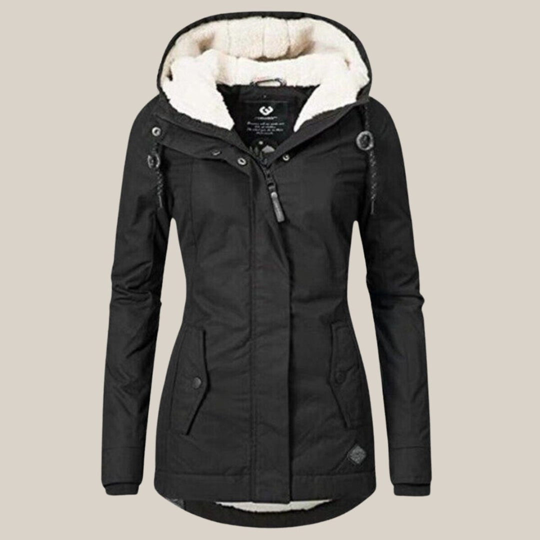 Emily | Women's Fleece-Lined Hooded Quilted Jacket Windproof Winter Coat