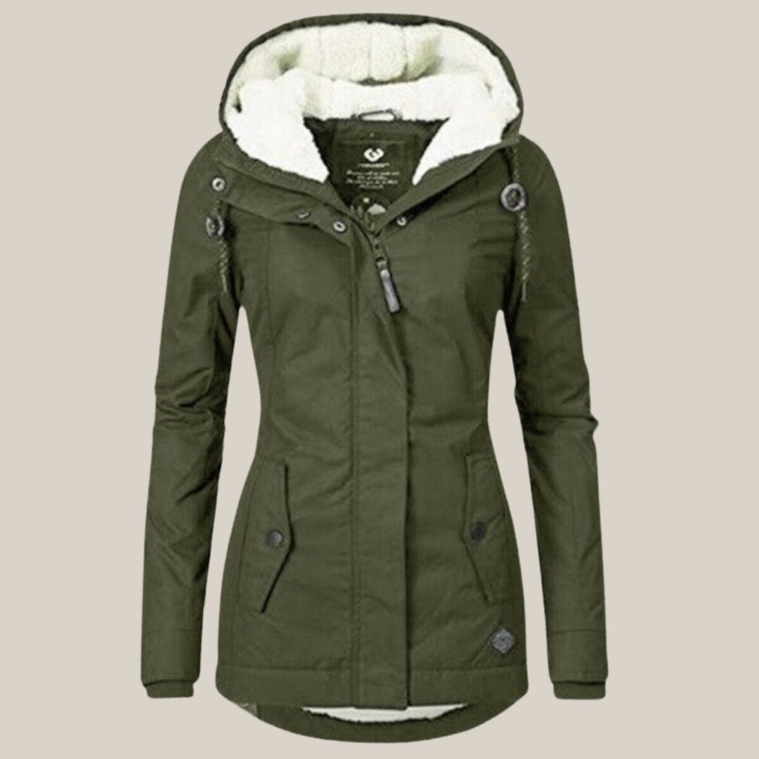 Emily | Women's Fleece-Lined Hooded Quilted Jacket Windproof Winter Coat
