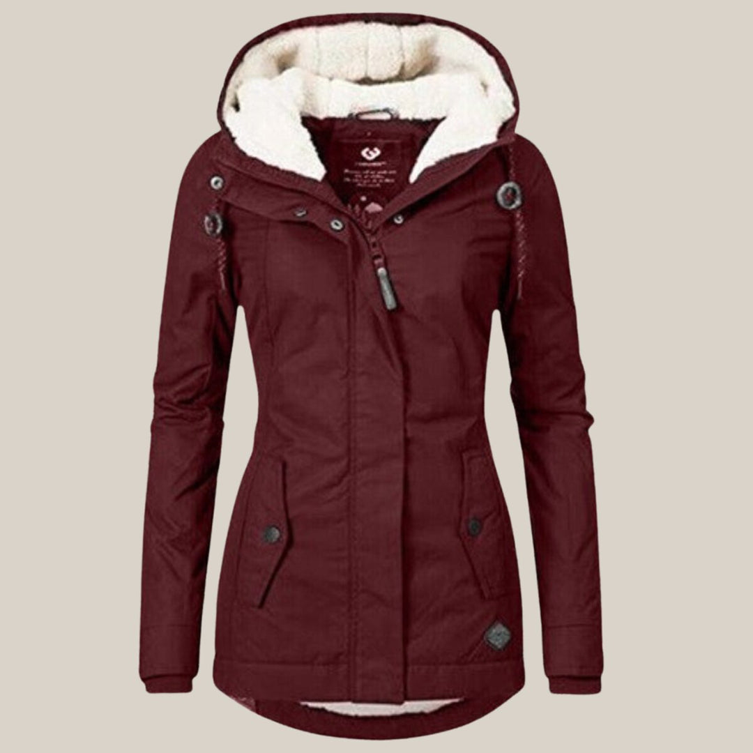 Emily | Women's Fleece-Lined Hooded Quilted Jacket Windproof Winter Coat