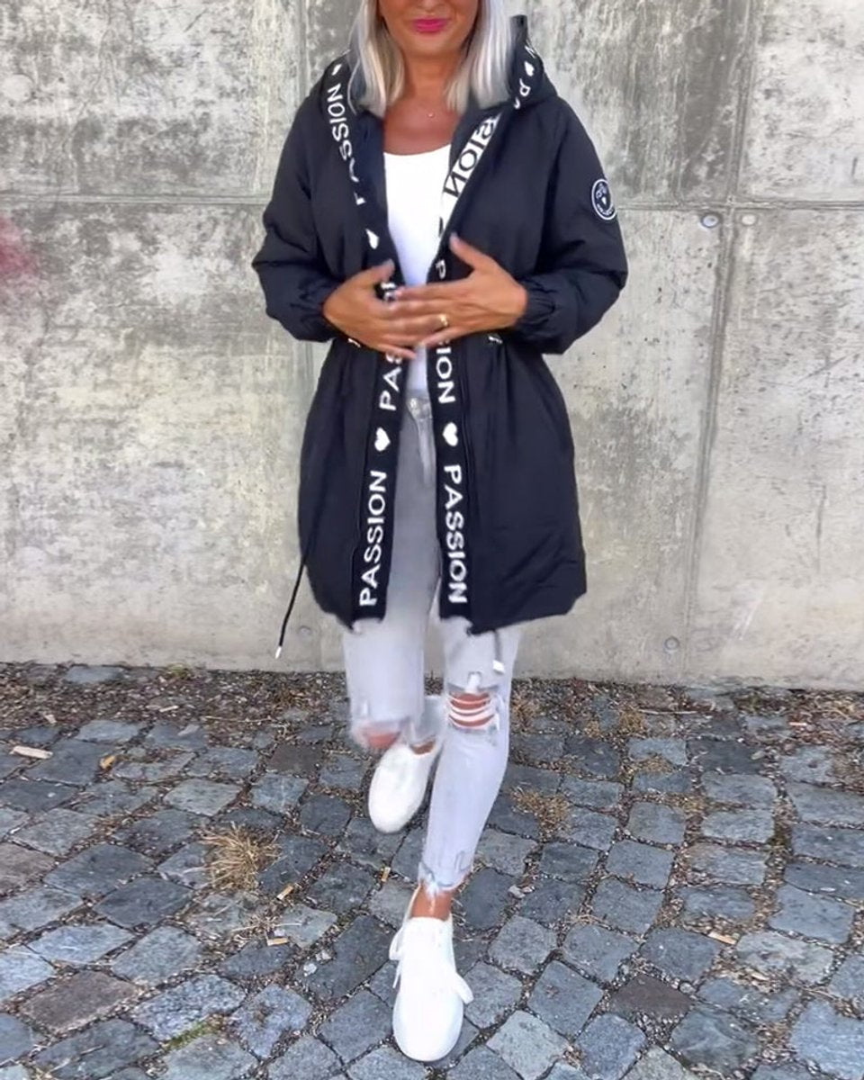 Sophie | Women's Hooded Drawstring Relaxed-Fit Midi Coat