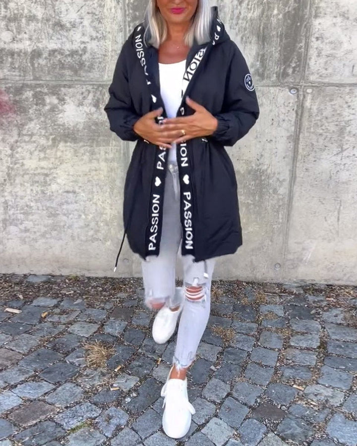 Sophie | Women's Hooded Drawstring Relaxed-Fit Midi Coat