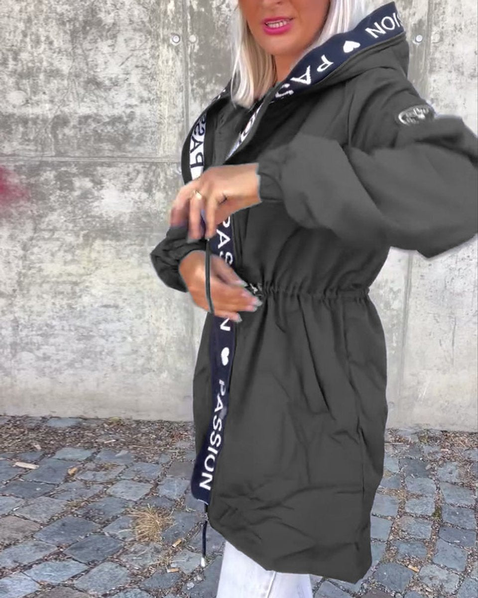 Sophie | Women's Hooded Drawstring Relaxed-Fit Midi Coat