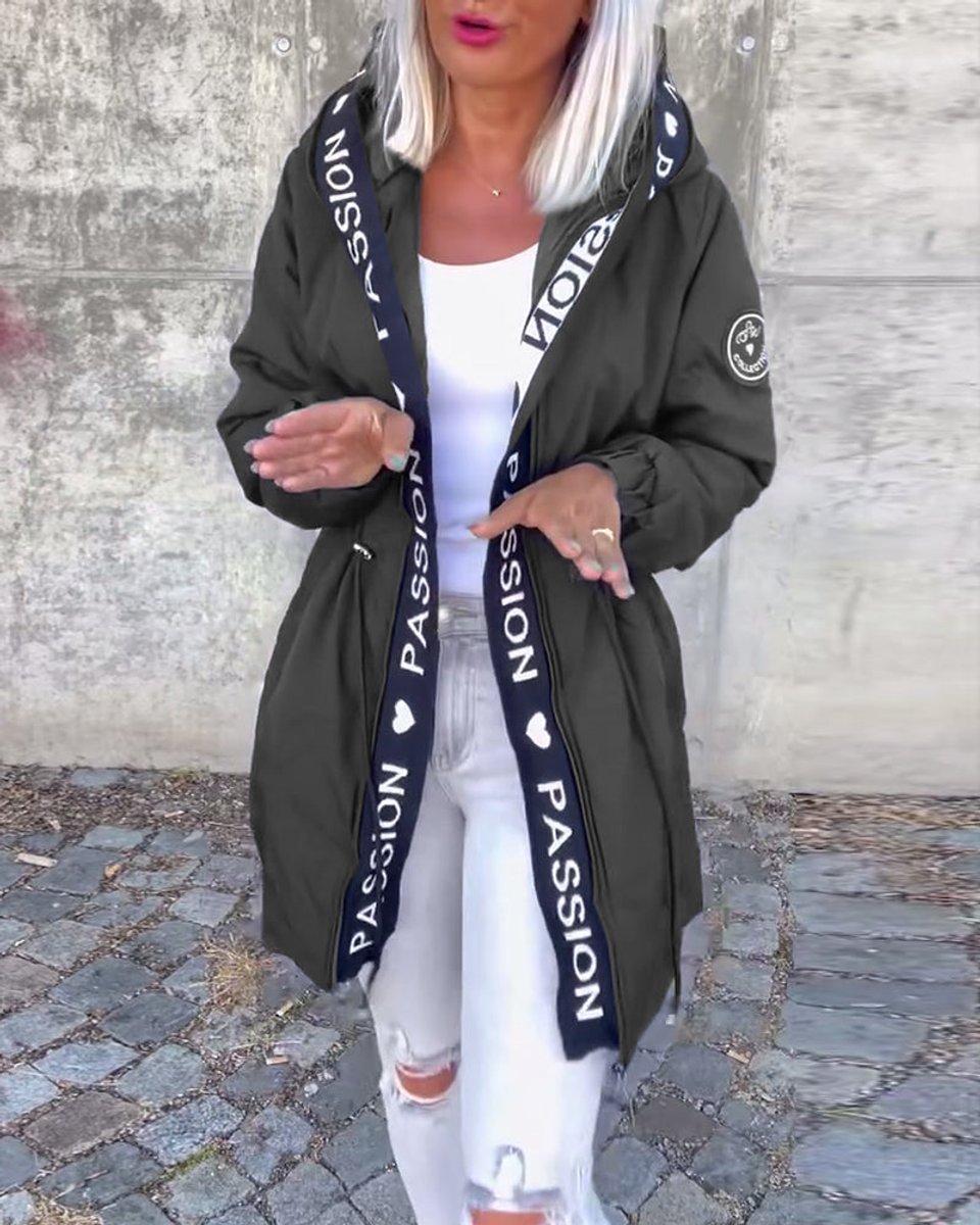 Sophie | Women's Hooded Drawstring Relaxed-Fit Midi Coat