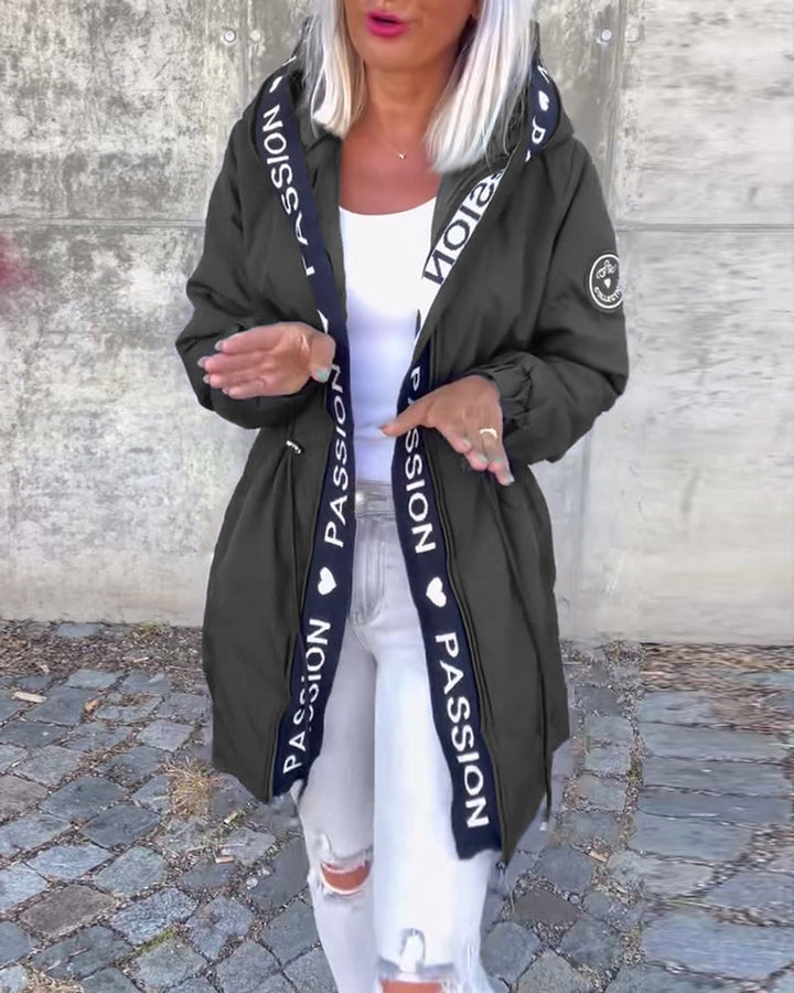 Sophie | Women's Hooded Drawstring Relaxed-Fit Midi Coat